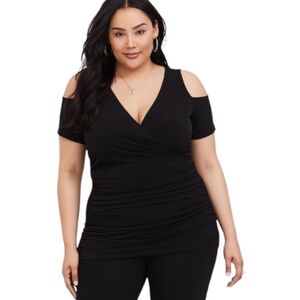 Torrid Studio Knit Date Night Office Party Cold Shoulder Top- Women's